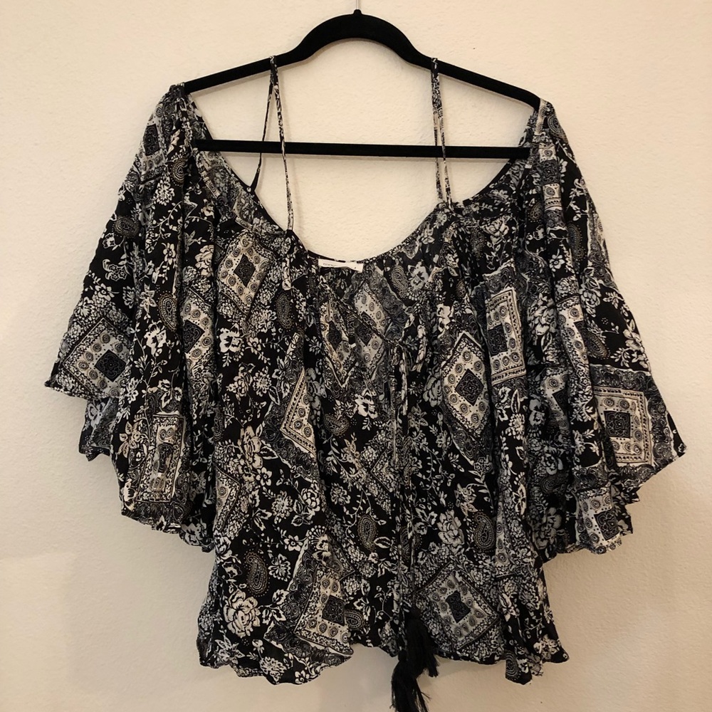 Black and White Blouse